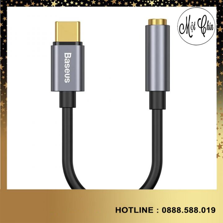 Đầu chuyển Type C sang Audio AUX 3.5mm Baseus L54 (Type-C Male to 3.5mm Female Adapter, built-in DAC, 24-bit/48kHz)