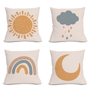 < Cod > Vỏ đệm 40 × 40,45 × 45,50 × 50,60 × 60,70 × 70.Vỏ gối sofa trang trí nhà Sun moon. Vỏ gối ném vuông.