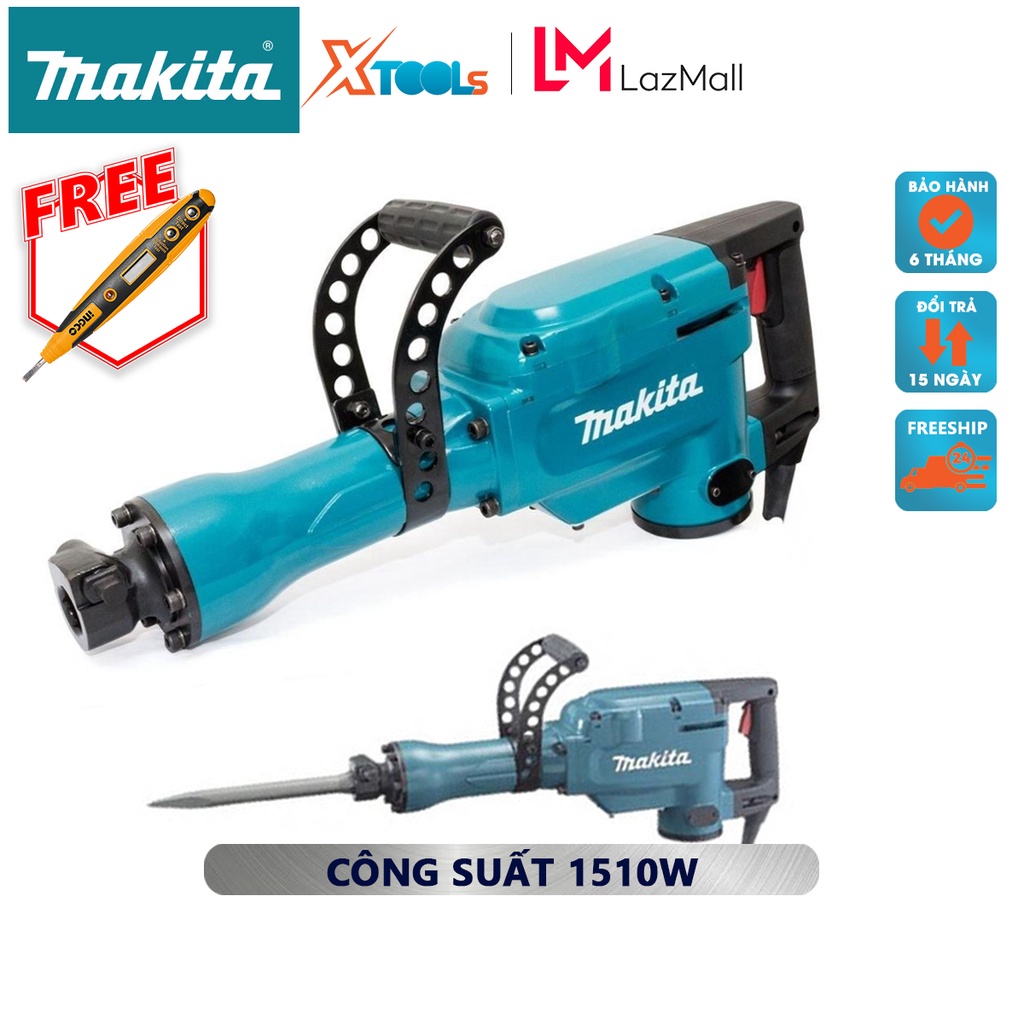 Máy đục bê tông 30mm Makita HM1306 | Đục bê tông (mũi lục giác) Tốc độ đập/phút: 1,450, dùng cho các ngành nghề xây dựng