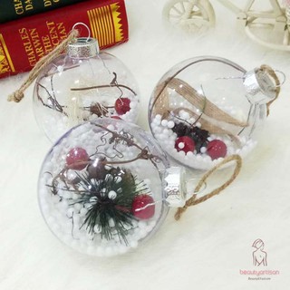 Quả cầu trong suốt có dây treo dùng trang trí cây thông Giáng Sinh