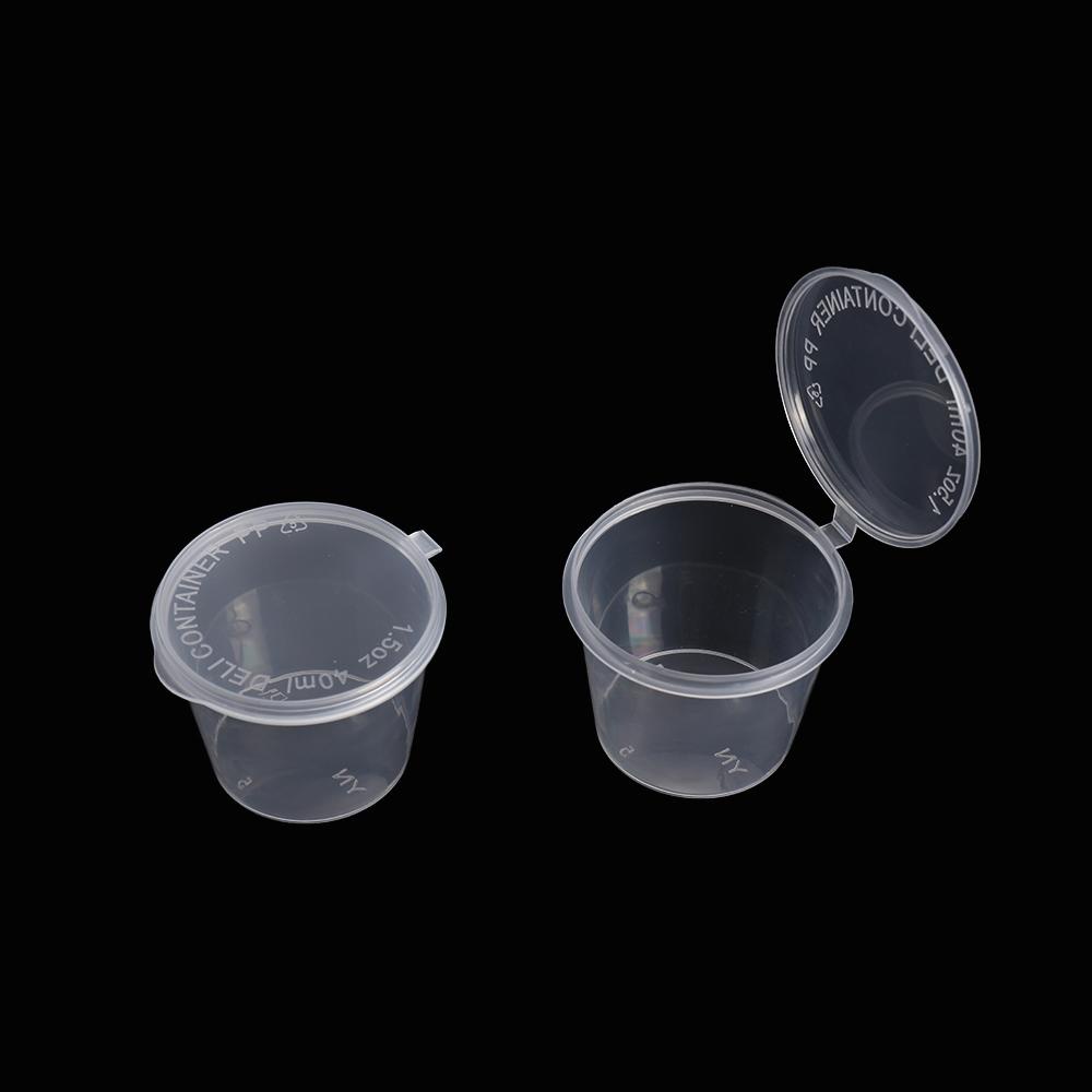 Bộ 30 Cốc Đựng Màu Nước Sốt Bằng Nhựa Có Nắp Đậy Dùng 1 Lần Tiện Lợi