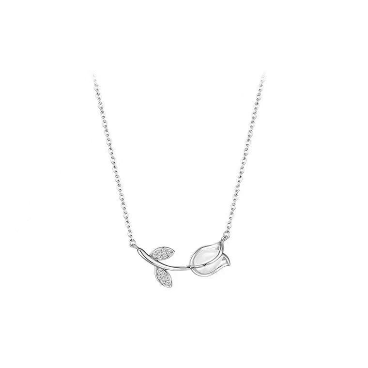 Vòng cổ choker IF YOU màu vàng / bạc mặt hoa tulip thanh lịch cho nữ