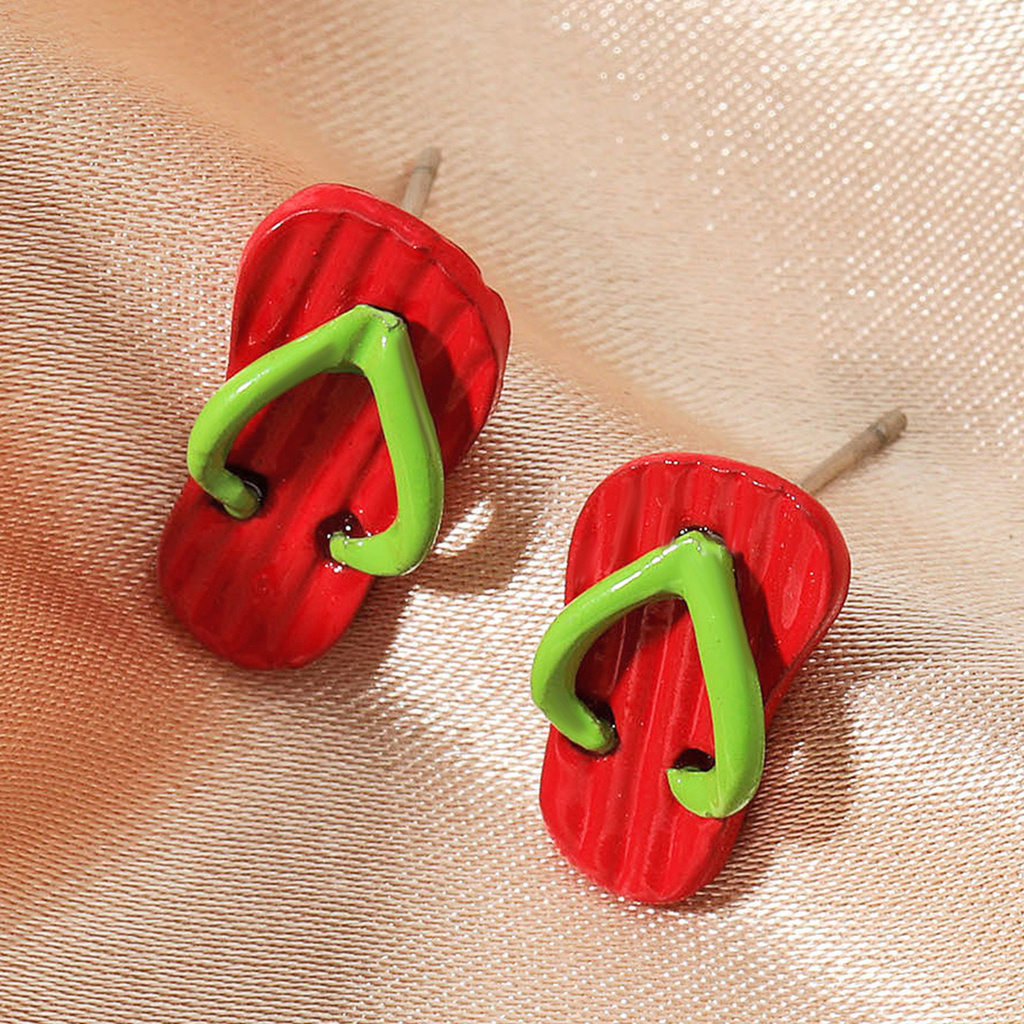 City_ 1 Pair Slipper Shape All-match Mini Funny Women Ear Stud Earring Jewelry Accessory