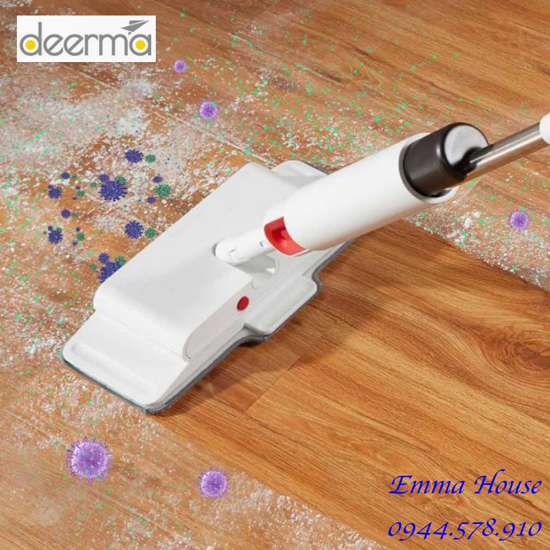 Set gie lau/Cây lau nhà kiêm máy quét bụi Deerma Sweep Mop DEM-TB900, Bảo Hành Chính Hãng 03 Tháng