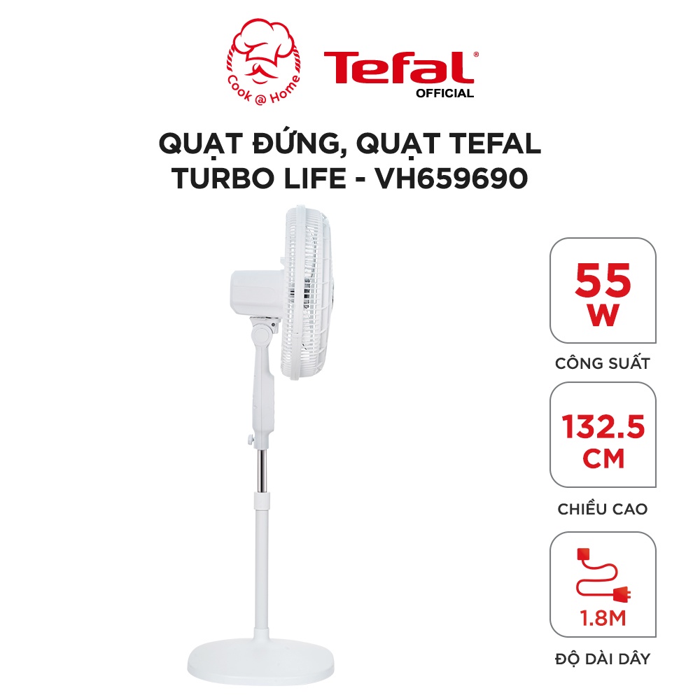 Quạt đứng Tefal Turbo Life VH659690 - 55W, 3 chế độ gió