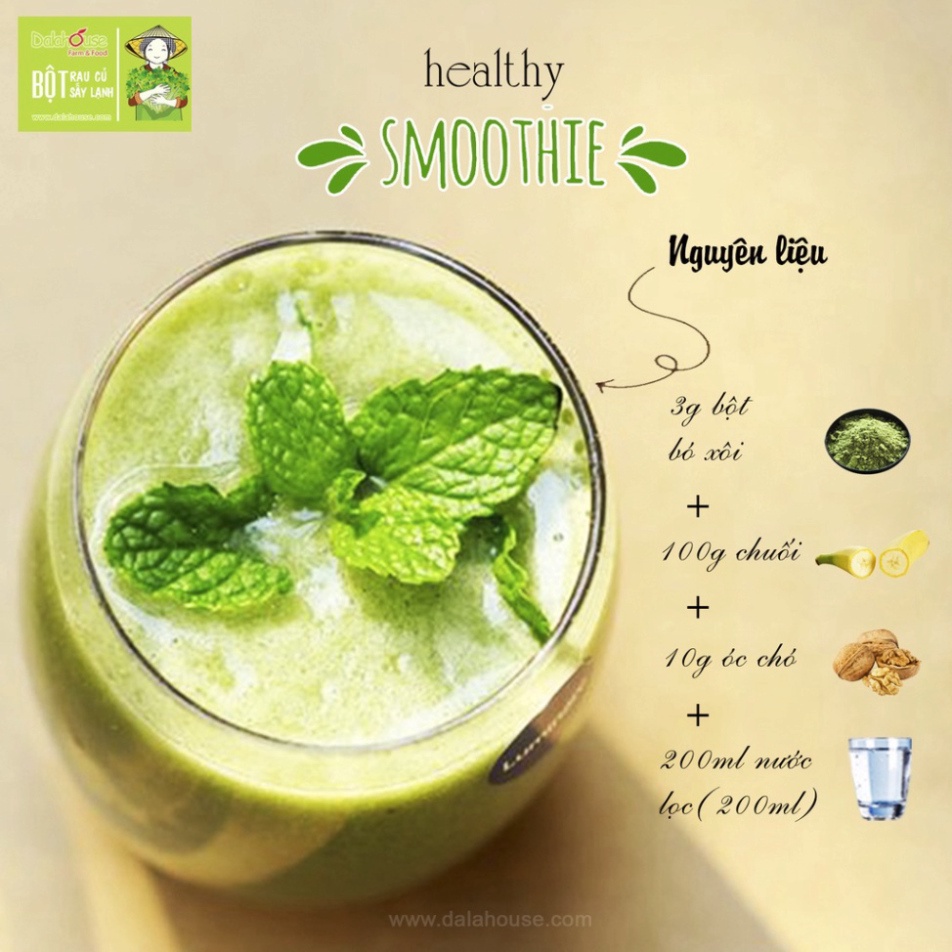 Bột Cải Bó Xôi Hữu Cơ Sấy Lạnh Nguyên Chất Dalahouse 60g