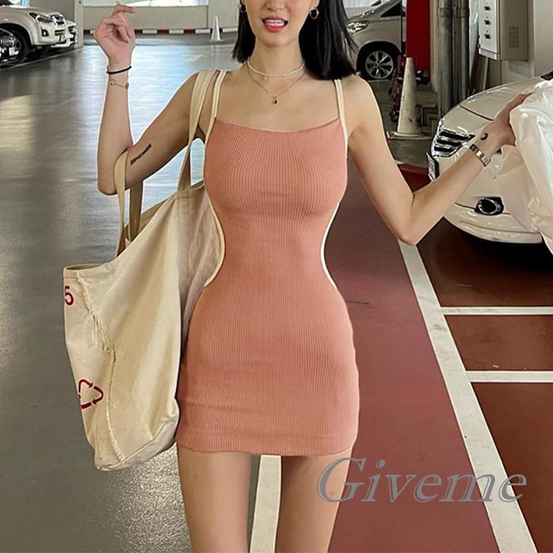 Đầm Ôm Hai Dây Hở Lưng Thời Trang Gợi Cảm Cho Nữ