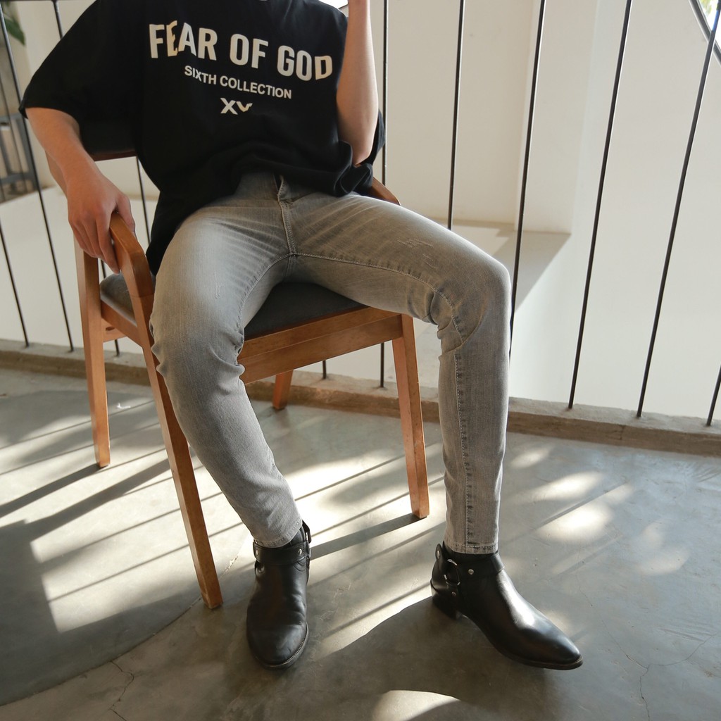 Quần Jean Nam Màu Xám Đẹp, Dáng Quần Ôm, Không Phai Màu , Dễ Dàng Phối Với Các Loại Áo Và Giày Thời Trang | BigBuy360 - bigbuy360.vn