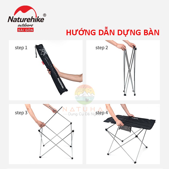 ❤FREE SHIP❤Bàn Xếp Dã Ngoại Naturehike NH15Z012-S Mặt Vải, Hợp Kim Nhôm Dễ Sử Dụng Khi Đi Cắm Trại, Câu Cá - NATUHAI