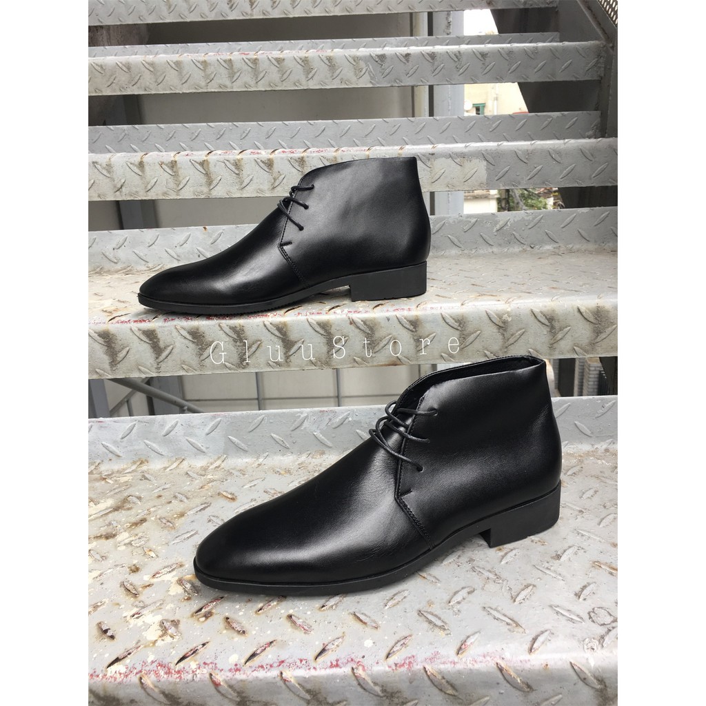 Giày da nam Chukka Boots Dây Buộc da Bò thật cao cấp | BigBuy360 - bigbuy360.vn