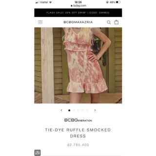 Đầm thun body BCBG smocking