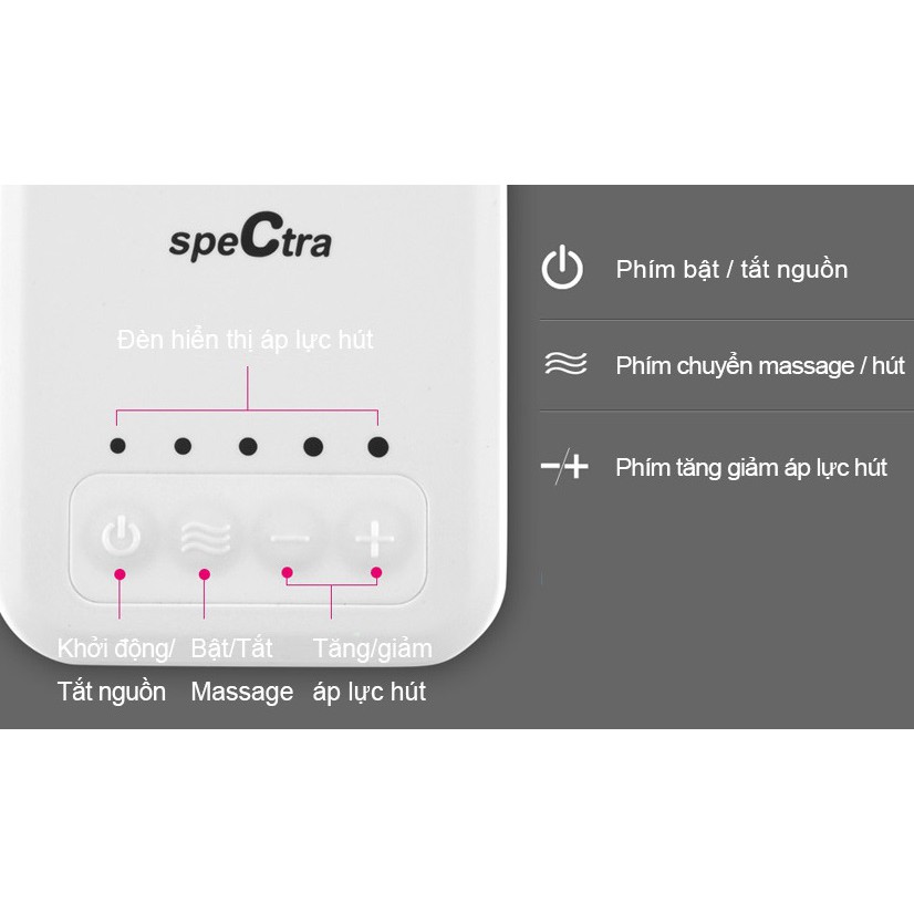 Máy Hút Sữa Điện Đơn SPECTRA Q Tặng Máy Hâm Sữa Fatz 4 Chức Năng