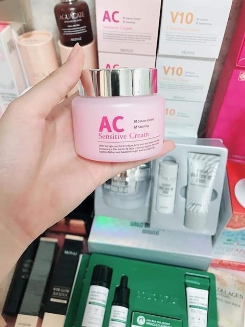 KEM AC Sensitive Cream  CHÍNH HÃNG MẪU MỚI 2020 SKINAZ HÀN QUỐC