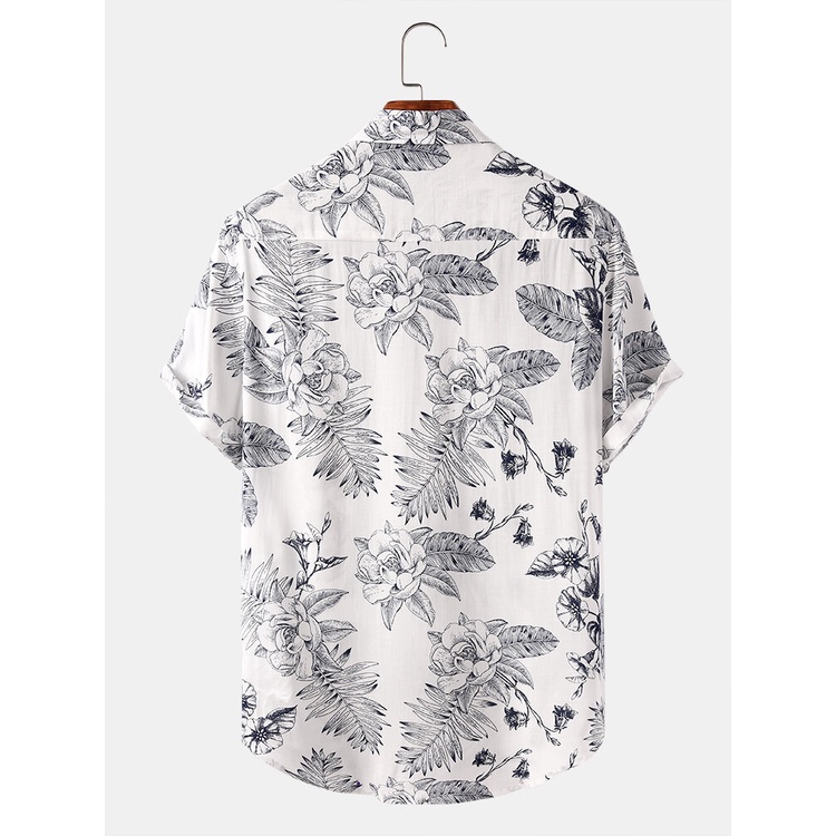 Áo Sơ Mi Ngắn Tay Hoạ Tiết  OT 07  Cuban Shirt  Áo Sơ Mi Hoa Lá Phong Cách Trẻ Trung Phù Hợp Với Mọi Lứa Tuổi