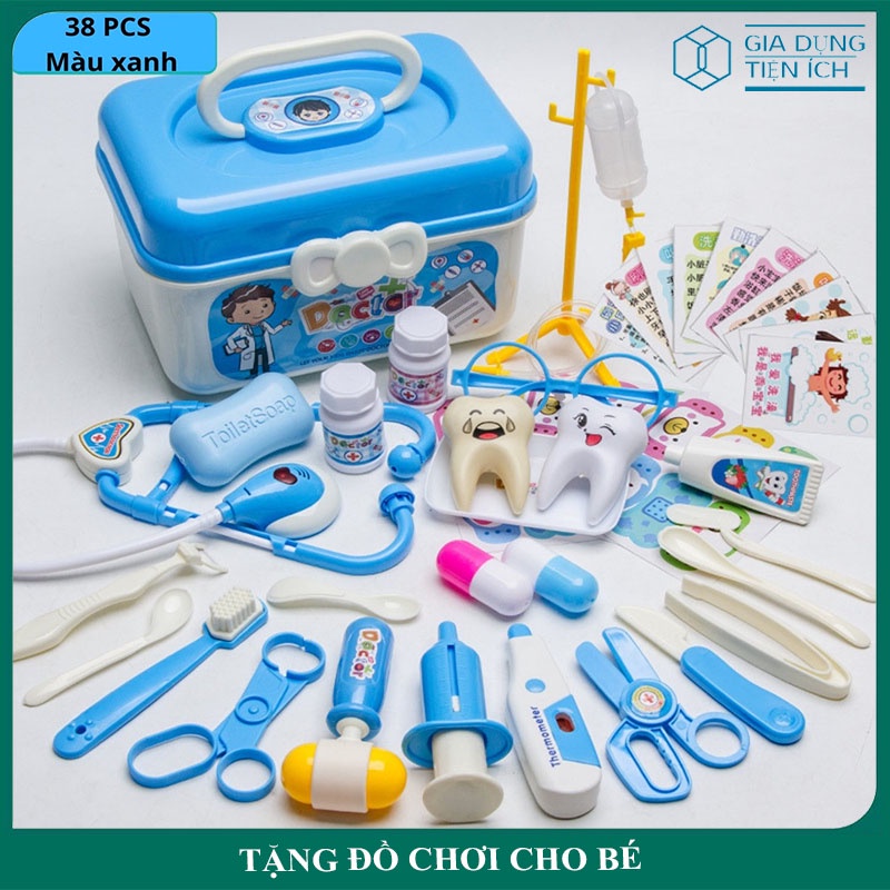 Đồ chơi bác sĩ, bộ đồ chơi bác sĩ gồm nhiều chi tiết giúp bé nhập vai bác sĩ nhí, đồ chơi giáo dục cho bé