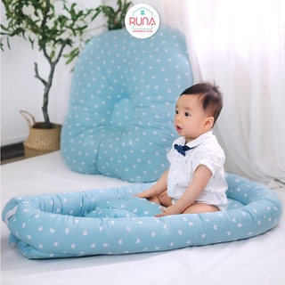 Nôi ngủ chung giường cho bé RUNA KIDS - Nôi em bé chất liệu Cotton Hàn thoáng mát, mềm mịn, giúp bé ngủ ngon