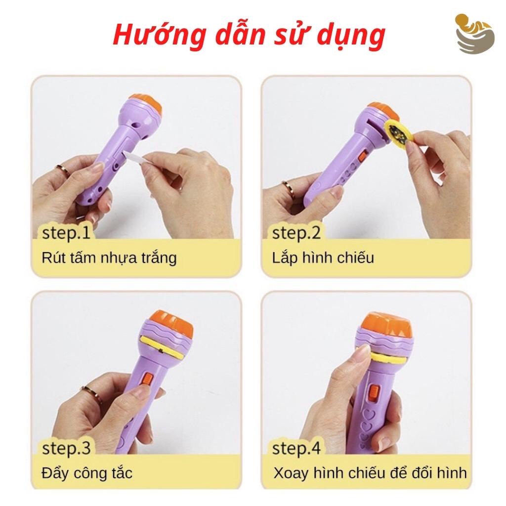 Đèn pin chiếu hình full bộ 48 hình cho bé thoả thích khám phá, học hỏi