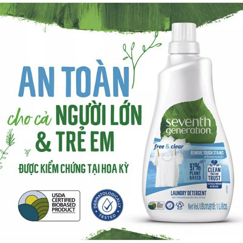 Nước Giặt Seventh Generation Không Mùi 1L