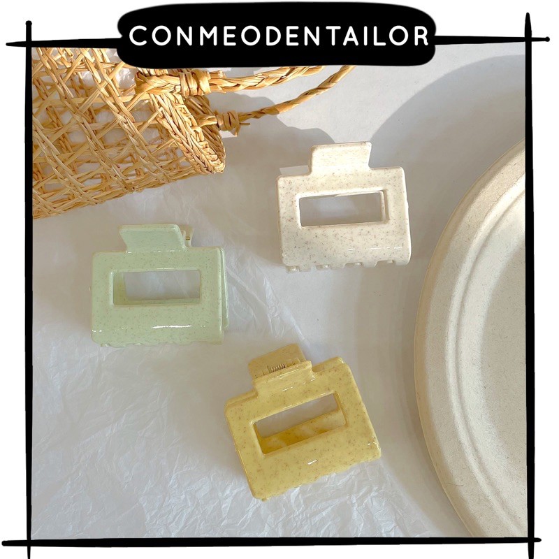 CONMEODENTAILOR Kẹp tóc càng cua 3 màu pastel