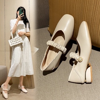 Thời Trang Giày Mũi Vuông Đế Dày Phong Cách Dành Cho Nữ