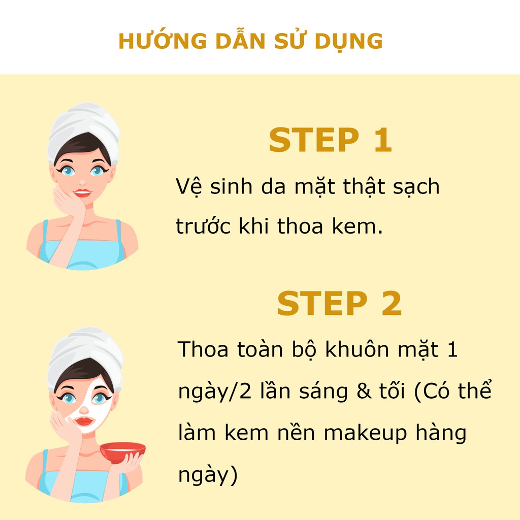Kem face trắng da A cho làn da trắng sáng và mờ tàn nhang whitening face cream 50g - Beauty at home