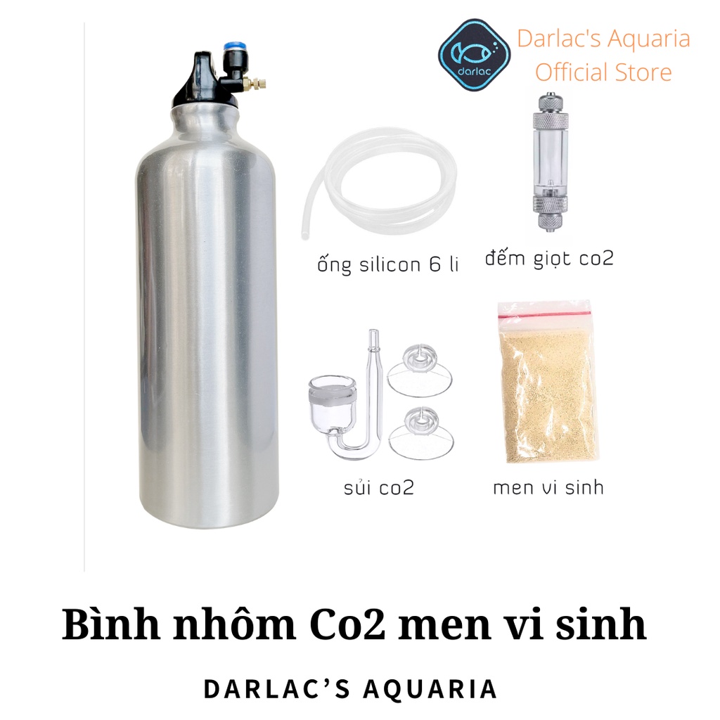 Bình CO2 Nhôm - Bình CO2 thủy sinh chế đầy đủ phụ kiện - Aluminum CO2 Darlac's Aquria DIY ừ