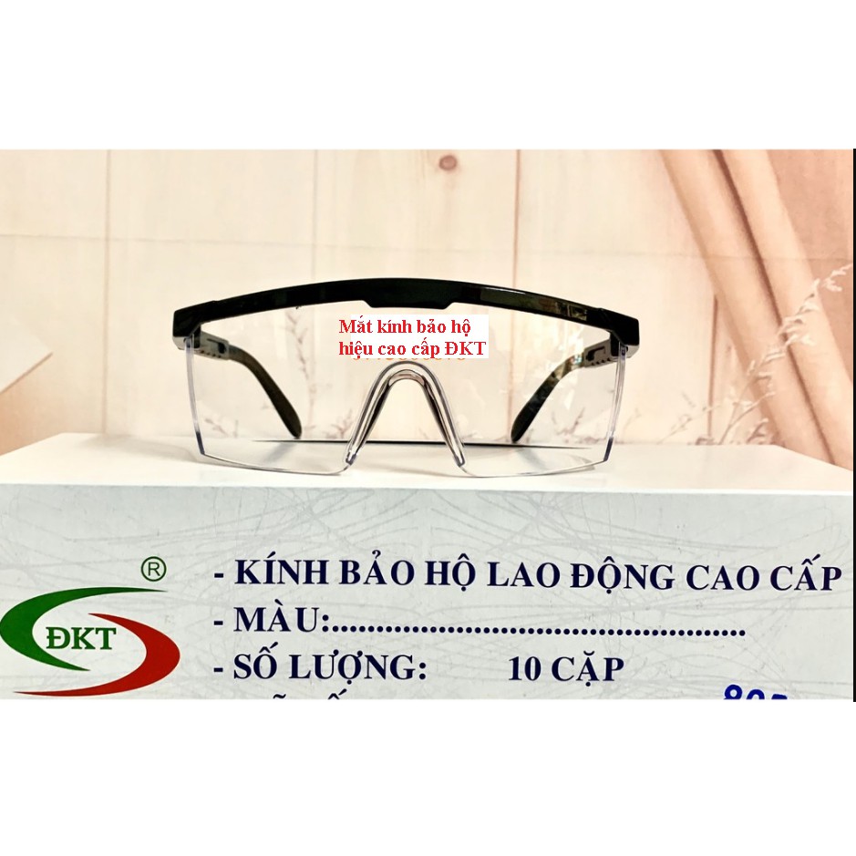 Mắt Kính đi đường Trắng Trong chống tia UV chống bụi - Mắt kính vuông đen bảo hộ chống bụi
