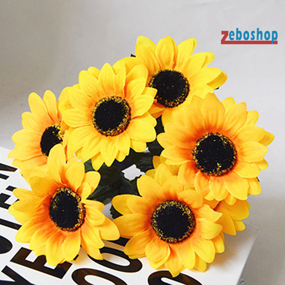 1 Bó 7 Bông Hoa Hướng Dương Giả Bằng Lụa