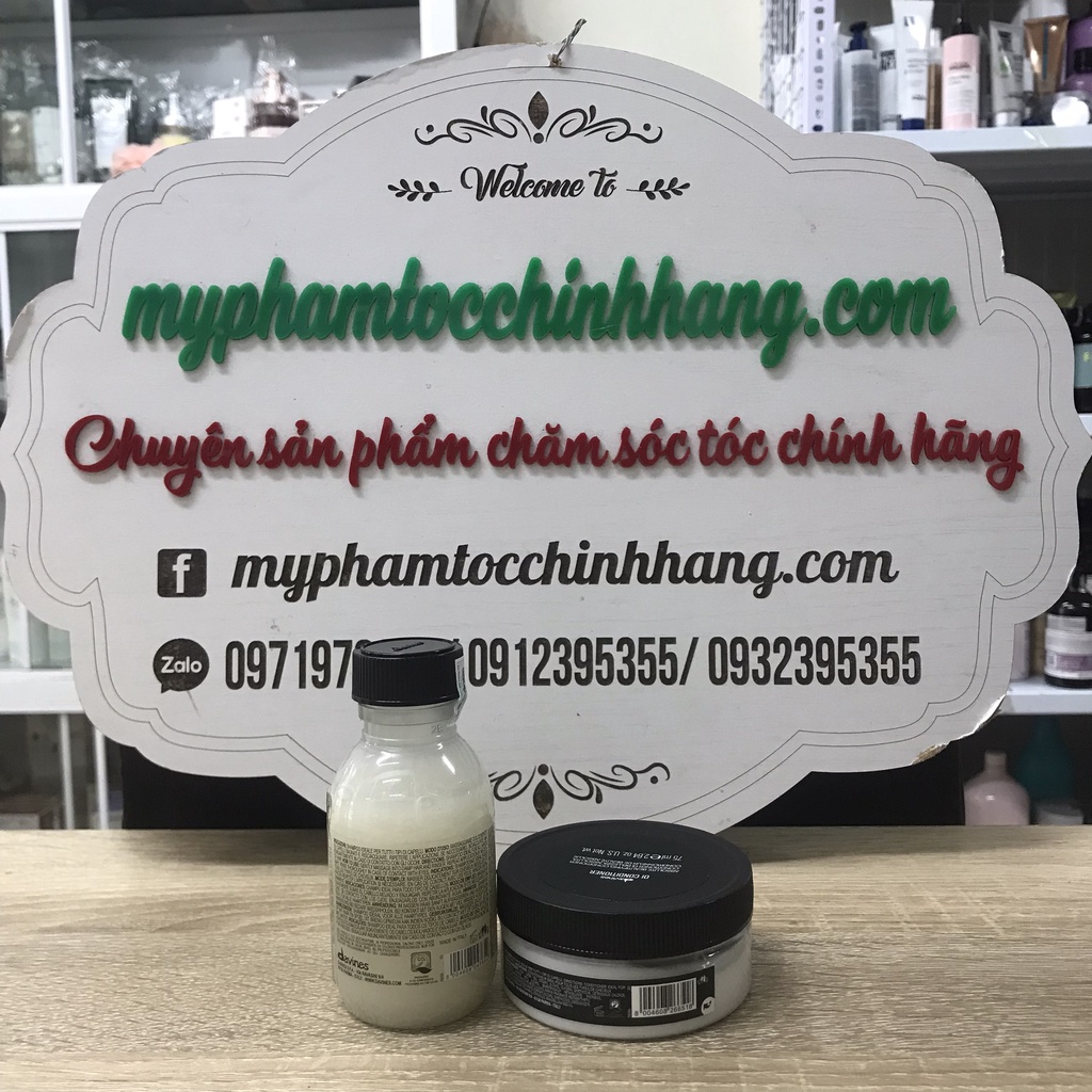 Dầu gội xả DAVINES OI Absolute beautifying suôn mượt 90ml - 75ml