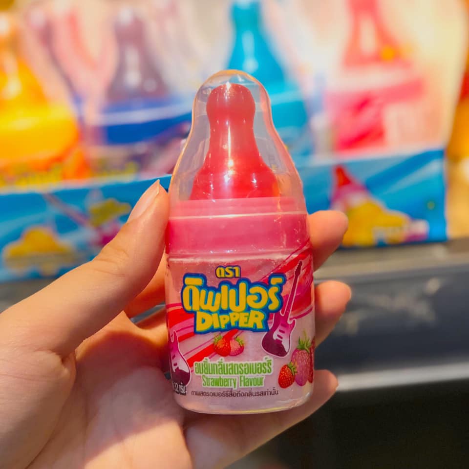 Kẹo bình sữa Thái Lan siêu cute - Kẹo mút chấm bột hoa quả ăn vặt tuổi thơ huyền thoại