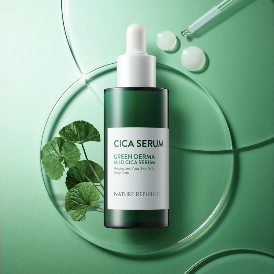 Tinh chất dưỡng ẩm làm dịu và phục hồi da Nature Republic Green Derma Mild Cica Serum 50ml
