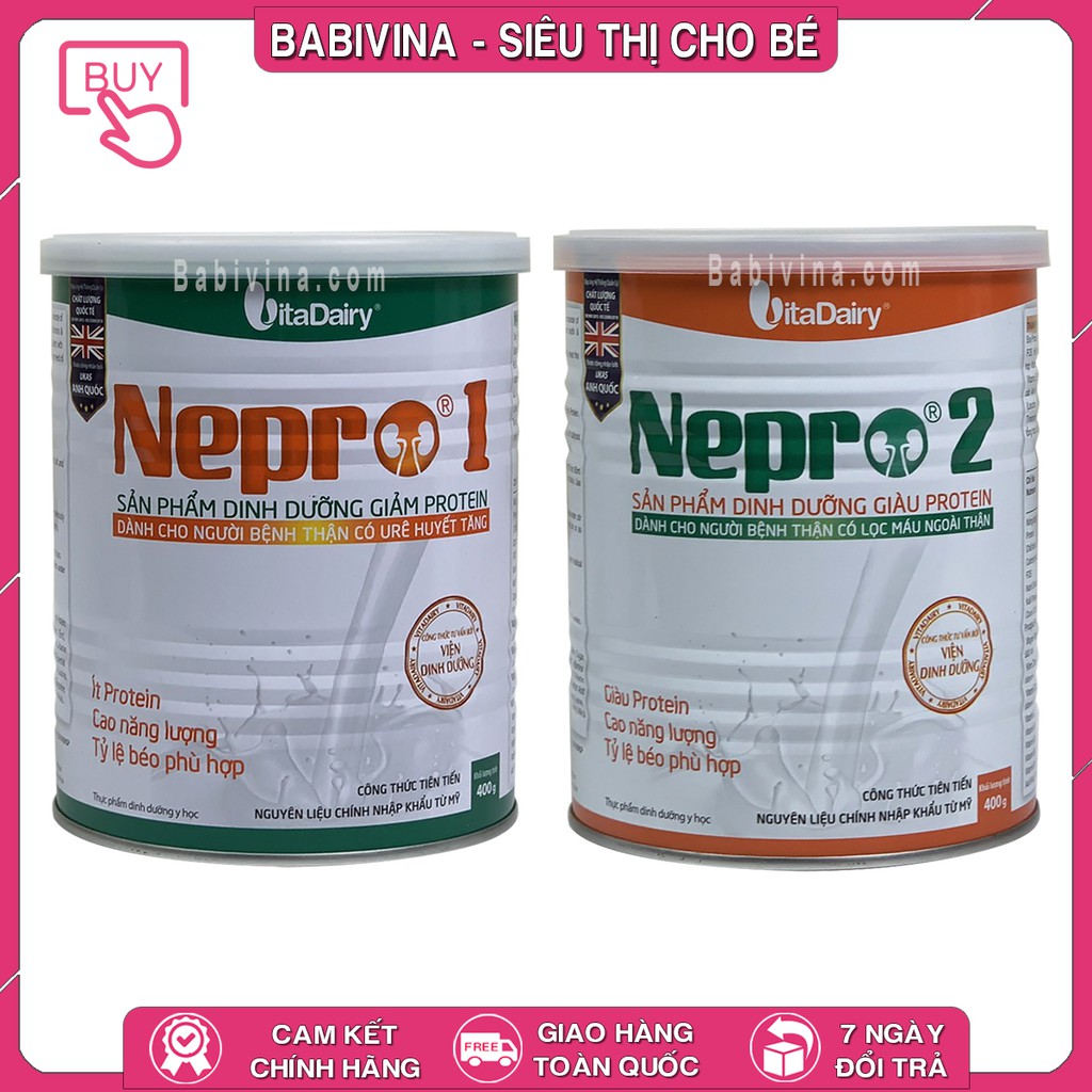 [CHÍNH HÃNG] Sữa Nepro 1 - 2 - 400g | Date Mới Nhất - Giá Tốt Nhất | Babivina