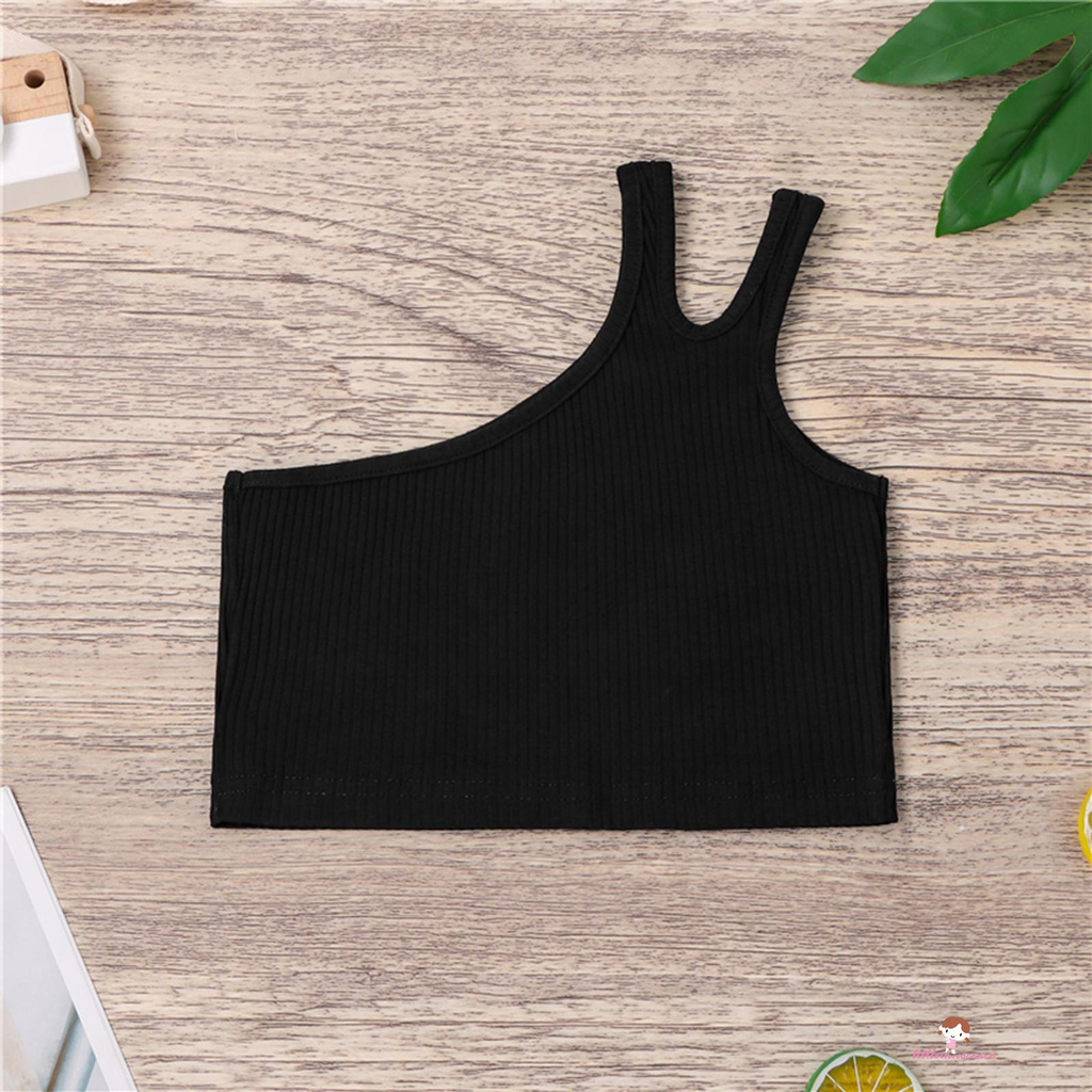 Áo Croptop Không Tay Màu Sắc Đơn Giản Dành Cho Bé Gái 2-7 Tuổi Thời Trang
