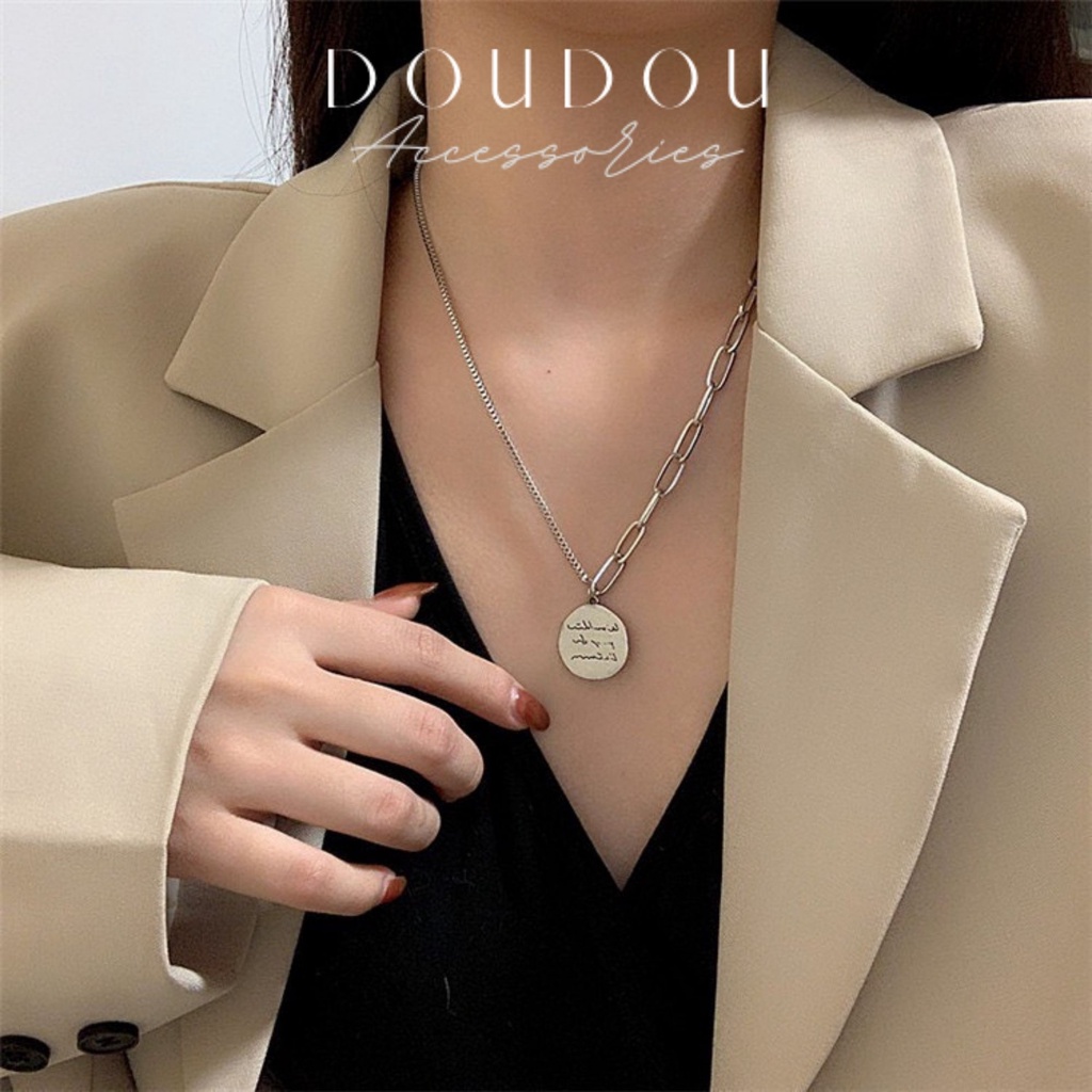 Dây chuyền nữ đẹp Doudou Dây chuyền nữ không gỉ chất liệu hợp kim phong cách Âu Mỹ retro cổ điển thời trang XL005