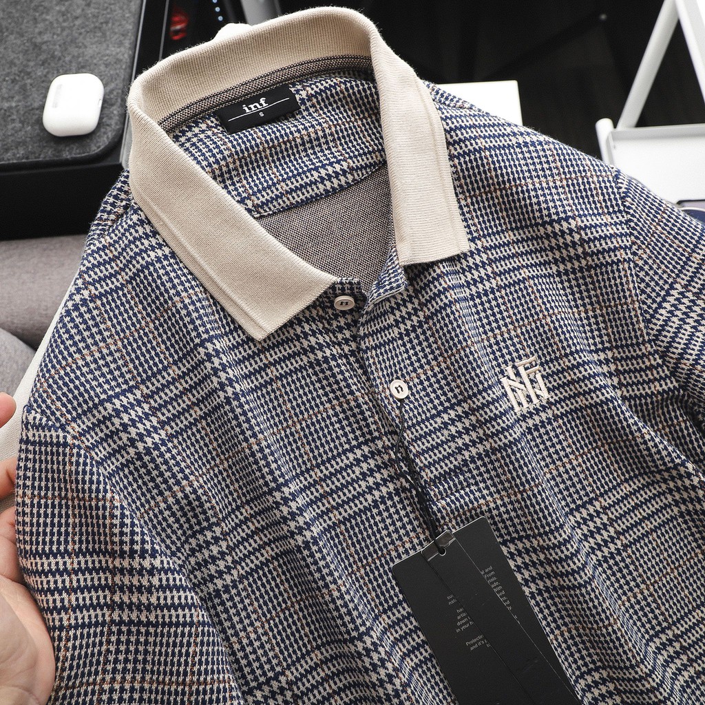 Áo Thun Polo Nam Có Cổ Kẻ Caro Tay Ngắn Vải Cotton Len Cao Cấp INF PL002618 SOMEHOW | BigBuy360 - bigbuy360.vn