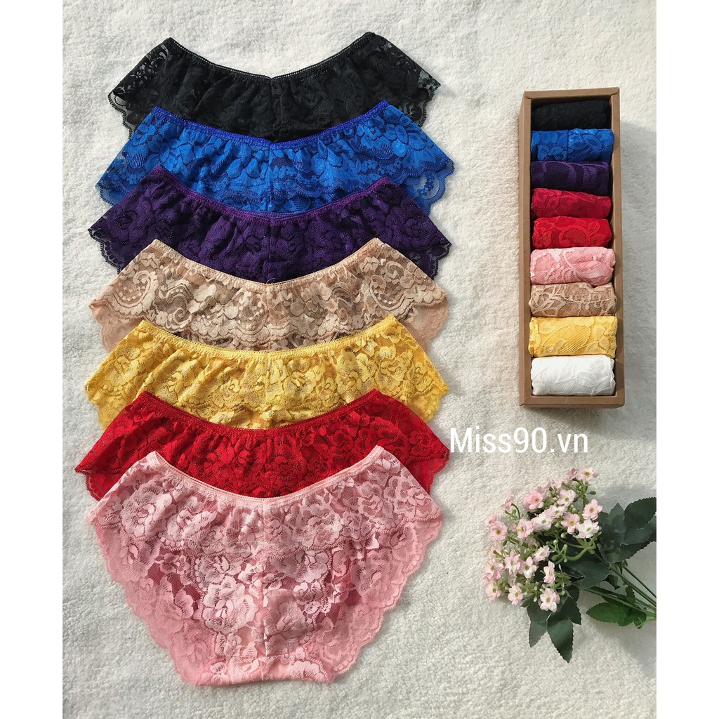 Combo 10 quần lót nữ ren chất đẹp mông 80-90 ( quan lot nu )