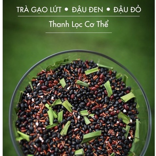 Trà gạo lứt đậu đen đậu đỏ lá dứa 500gram trà thảo mộc mít tây