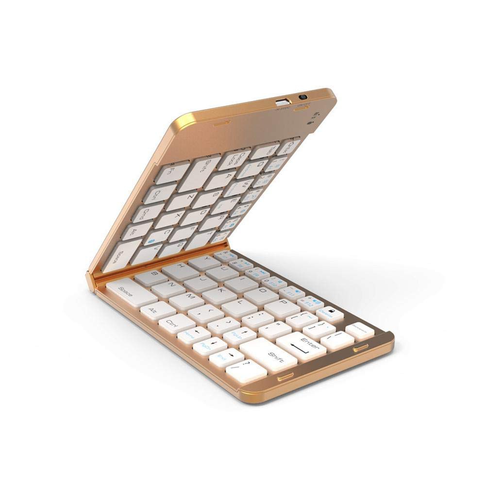 Bàn phím Bluetooth F88 mini cho điện thoại máy tính bảng (Gold)