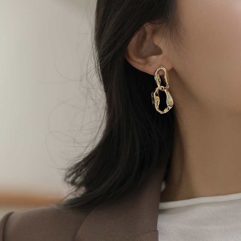 Bông Tai Hình oval Phong Cách Hàn Quốc vintage Dành Cho Nữ