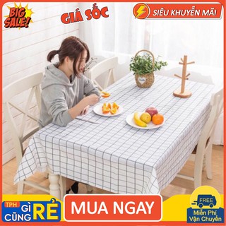Khăn Trải Bàn Đẹp Họa Tiết Kẻ Vintage Chống Thấm Nước