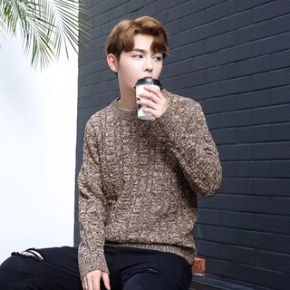 Áo len nam cổ tròn vặn thừng dày dặn màu kiểu dáng trẻ trung phù hợp với nhiều lứa tuổi