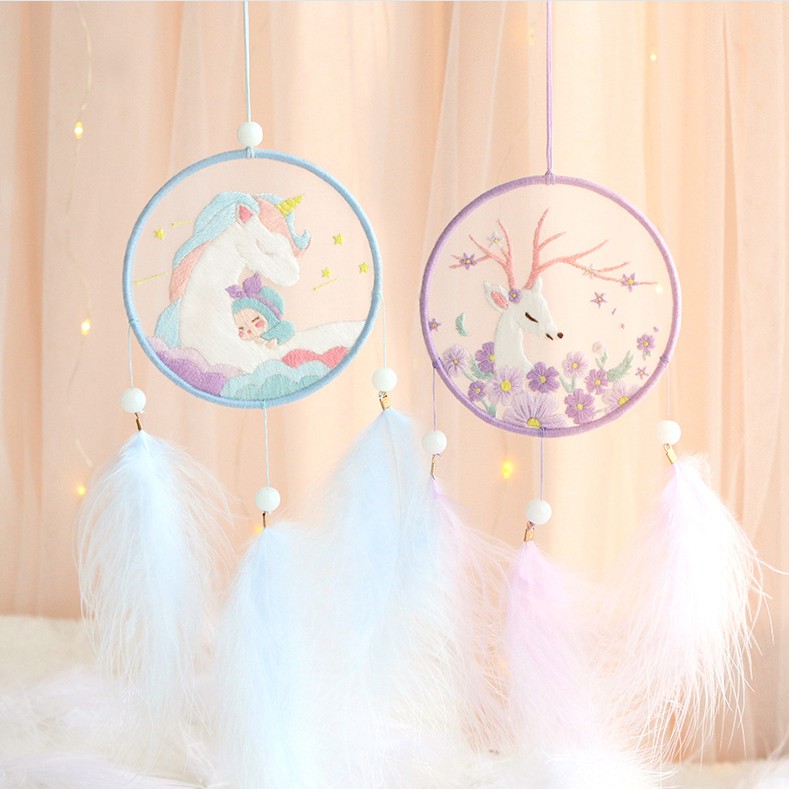 Thêu Handmade/Phụ Kiện/Gói nguyên liệu thô tự làm Dream Catcher tiện dụng