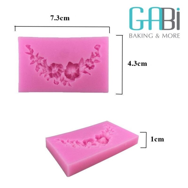 Khuôn fondant silicon viền hoa