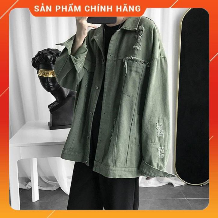 2022 Áo Khoác Nam Nữ- Áo Khoác Jean TAHAYASHOP chi tiết Rách Kiểu cá tính unisex