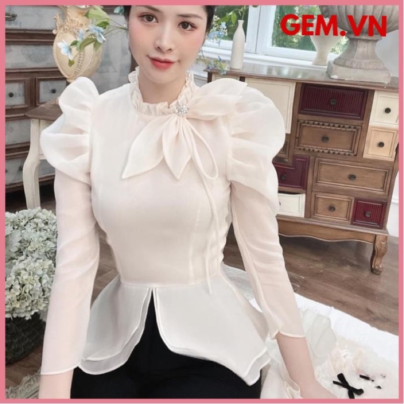 Áo kiểu nữ chất tơ hai lớp G417 BIGSIZE hàng thiết kế may thủ công siêu xinh sang chảnh dễ phối đồ