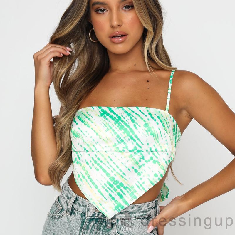 Áo Hai Dây In Hoạ Tiết Phong Cách Sành Điệu Thời Trang Cho Phụ Nữ