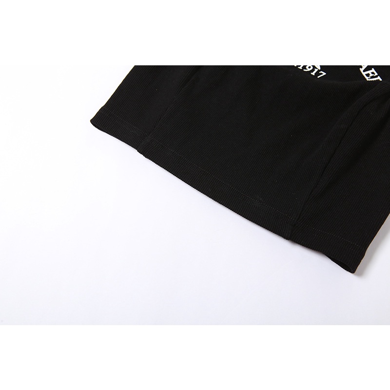 Áo Tank Top Cổ Tròn Dáng Ôm In Chữ Kiểu Đường Phố Cá Tính Cho Nữ