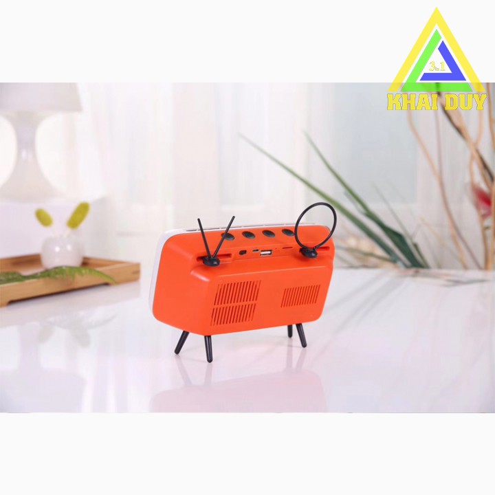 Loa Bluetooth không dây mini hình TV cổ điển kiêm giá đỡ điện thoại độc đáo