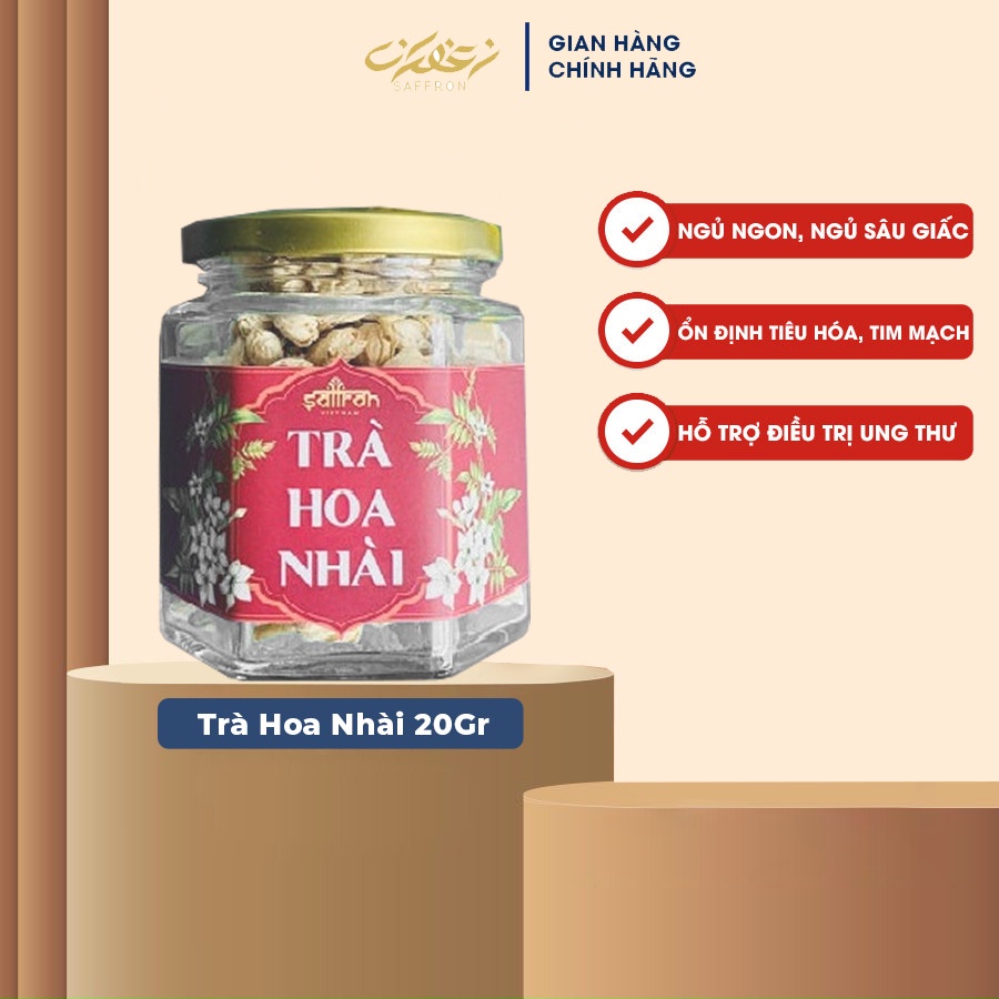 Trà Hoa Nhài (Hoa Lài) Sấy Khô Nguyên Bông Trắng Đẹp Thượng Hạng lọ thuỷ tinh 8gr