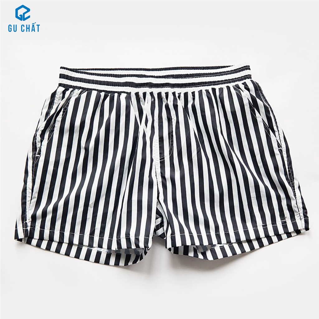 Quần Đùi Nam Sọc Đứng, Ngang GU CHẤT, Chất Vải Cotton Thoáng Mát. GUQ08